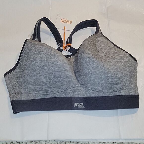 Panache Women's Non-Wired Sports Bra Charcoal Marl 36DD NWT 7341B - Picture 3 of 7